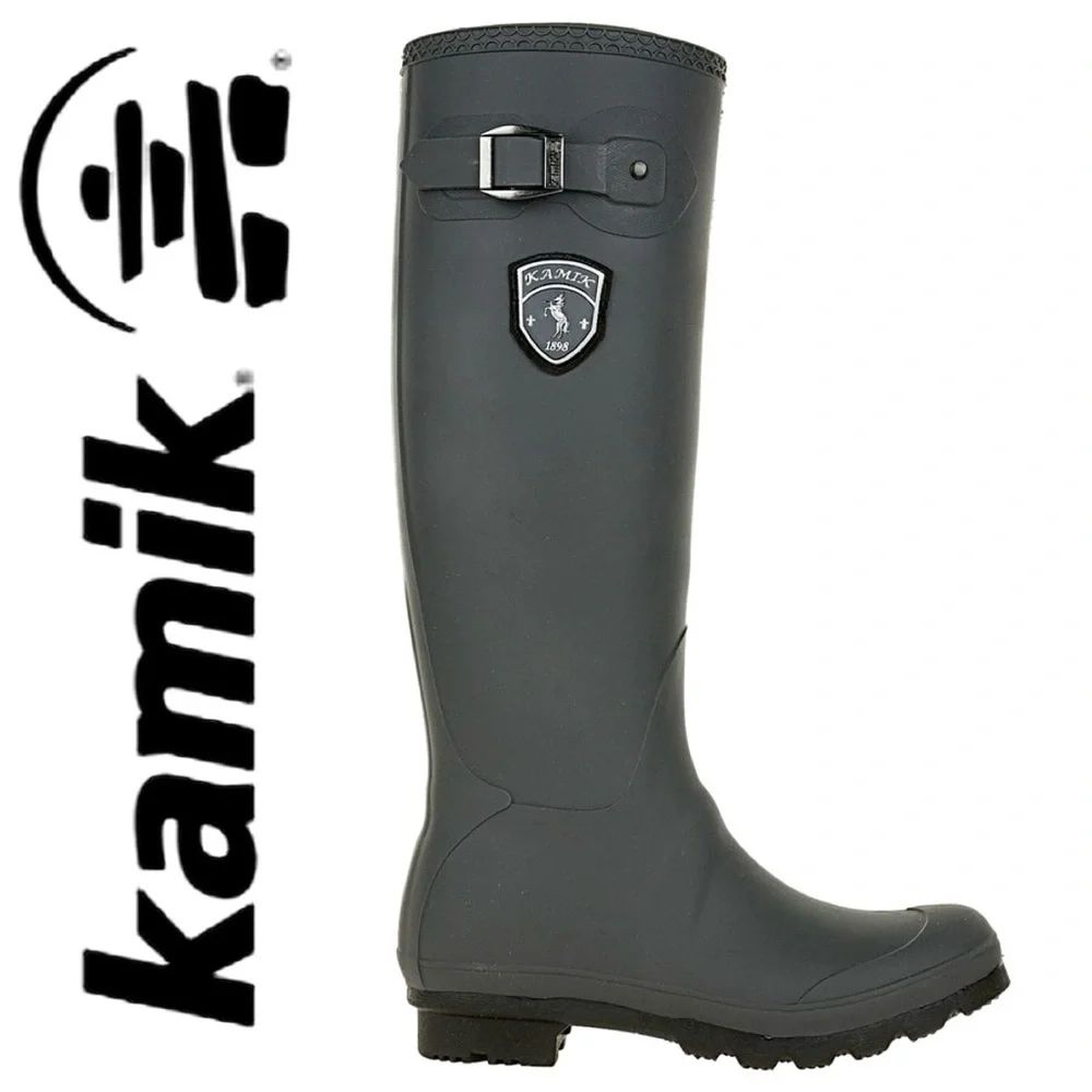 - Kamik Sz 8 Jennifer Charcoal Rainboots! EUC!